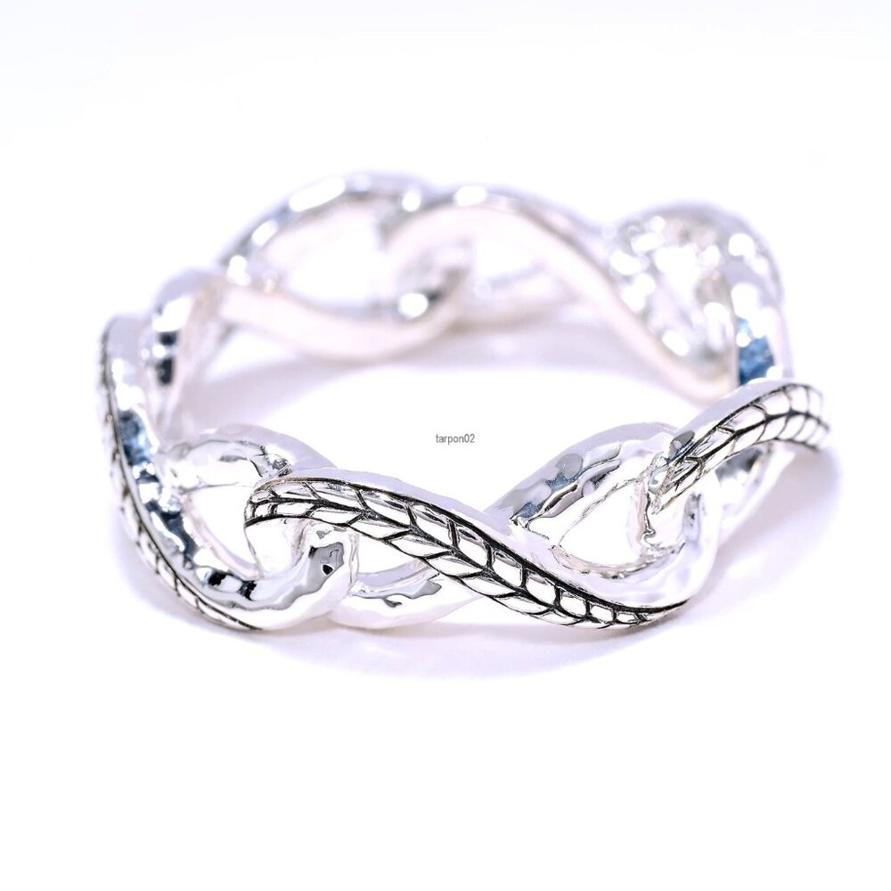 John Hardy JAI Infinity Sterlinig Silver Band Ring - Size 6   NIB